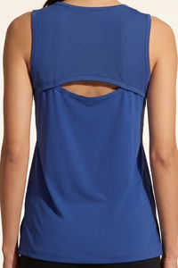 Zelocity Quick Dry Gym & Training Relaxed Tank Top - Dejavu Blue — thumbnail 5